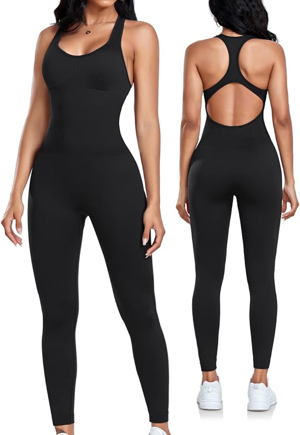 OLCHEE Womens Workout Jumpsuits Seamless Yoga Gym Bodycon