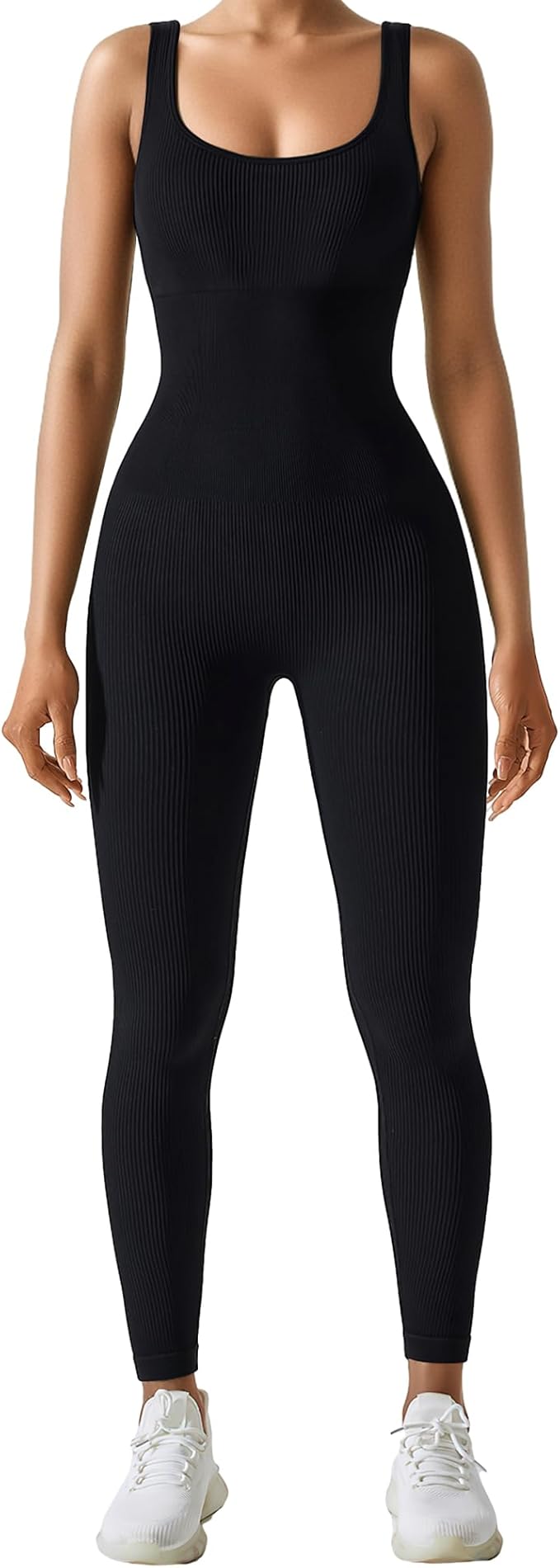 AURUZA Jumpsuit for Women Workout Seamless Jumpsuits Yoga Ribbed One Piece