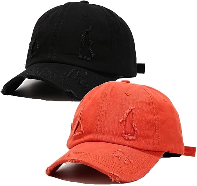 2 Pack Unisex Cap, Dad, Adjustable Polo Hat for Men Women