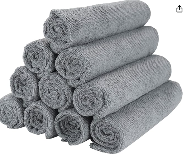 Arkwright Microfiber Gym Towel - Pack of 12 - Super Soft, Quick Dry Workout Sweat Towels,