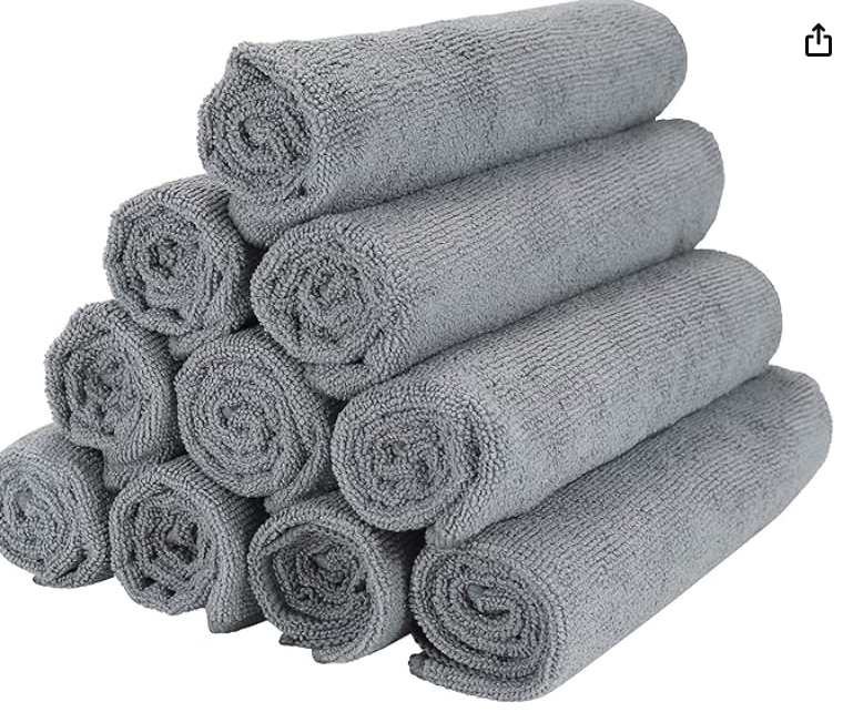 Arkwright Microfiber Gym Towel - Pack of 12 - Super Soft, Quick Dry Workout Sweat Towels,