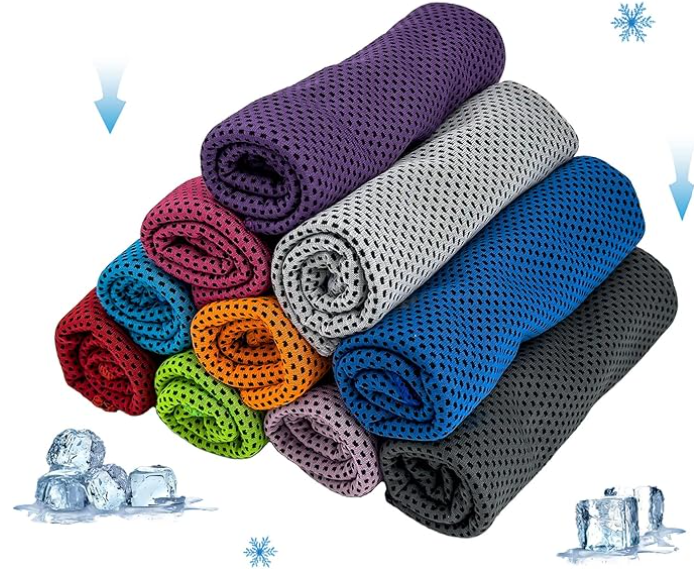 10 Pack Microfiber Cooling Towels Ice Towel Workout Towel, Soft Breathable Sweat Towel for Sports, Yoga, Gym